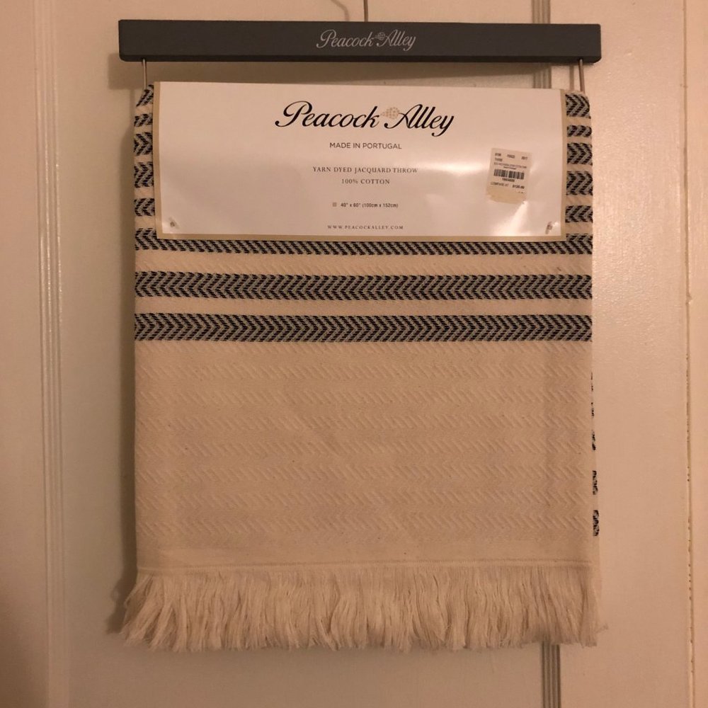 Peacock Alley Jacquard Throw Blanket- NWT